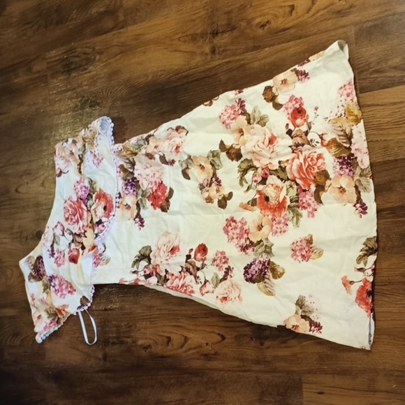 LPA White w/ Pink Floral Ruffle One Shoulder Midi Dress GGG - Picture 1 of 5